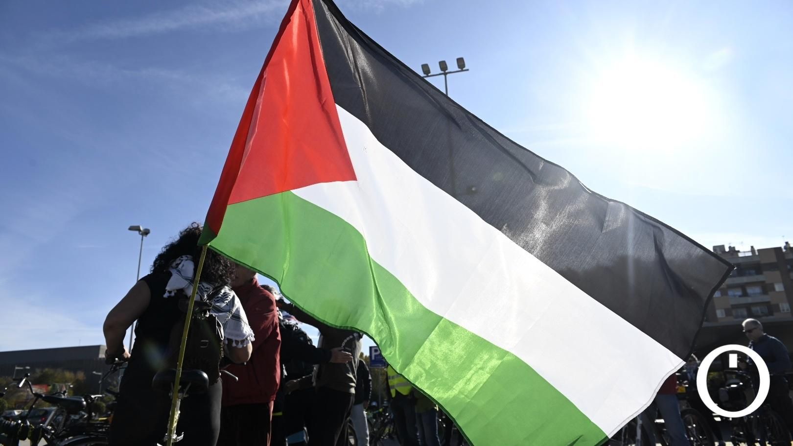 Marcha en bicicleta por solidaridad con el pueblo palestino.