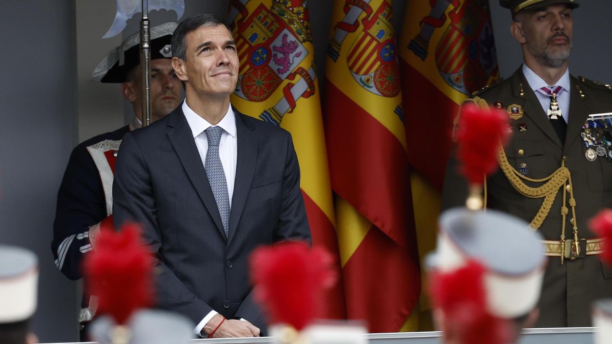 Pedro Sánchez, durante la celebración de la Fiesta Nacional del pasado domingo