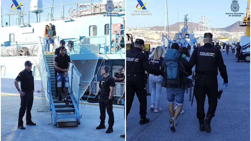 La Policía Nacional y Aduanas capturan un velero con 2.500 kilos de cocaína rumbo a Canarias