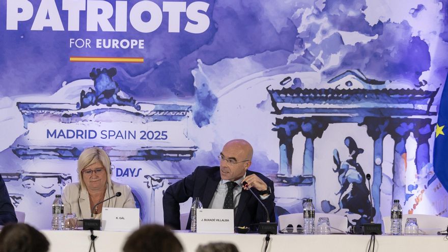 Jorge Buxadé en un acto de Patriots for Europe en Madrid.
