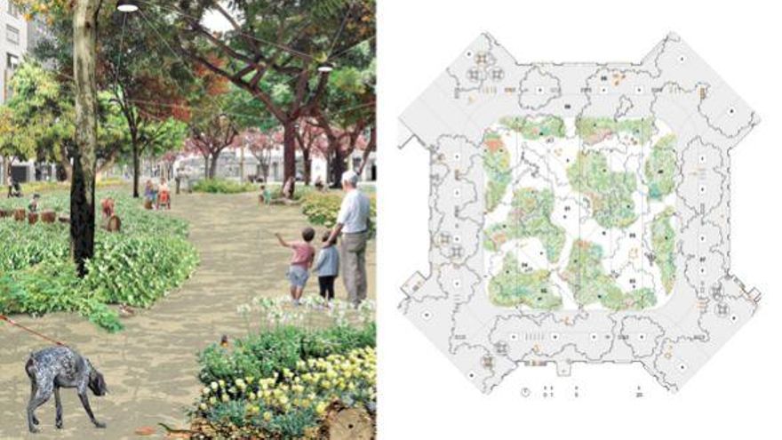 El proyecto 'El parlament de les espècies', ganador para la plaza que se creará entre Consell de Cent y Rocafort