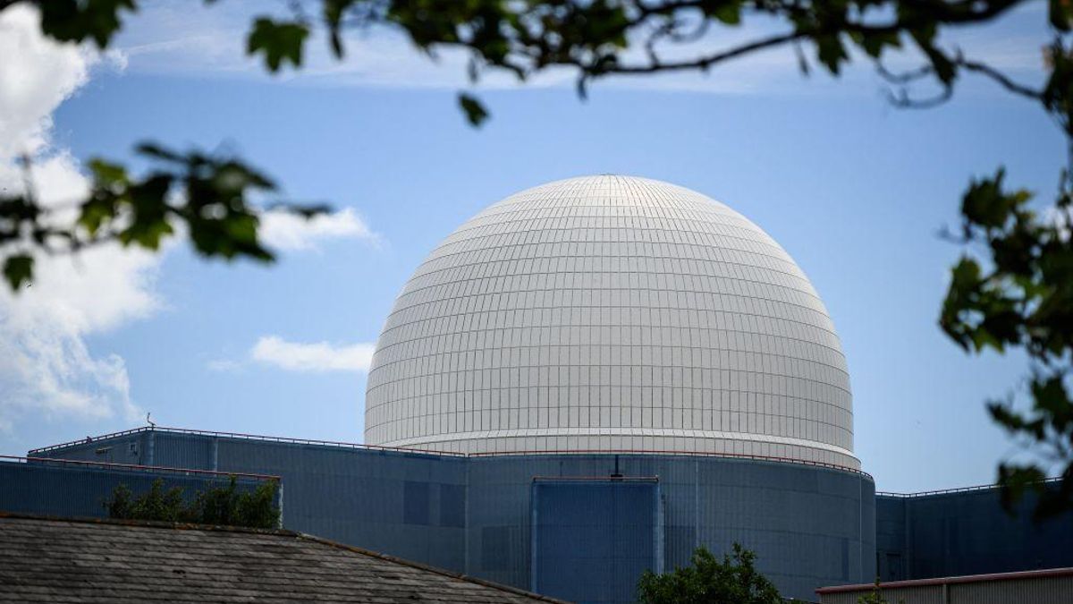Una cúpula de un reactor en la central nuclear Sizewell B, en Suffolk, Inglaterra.