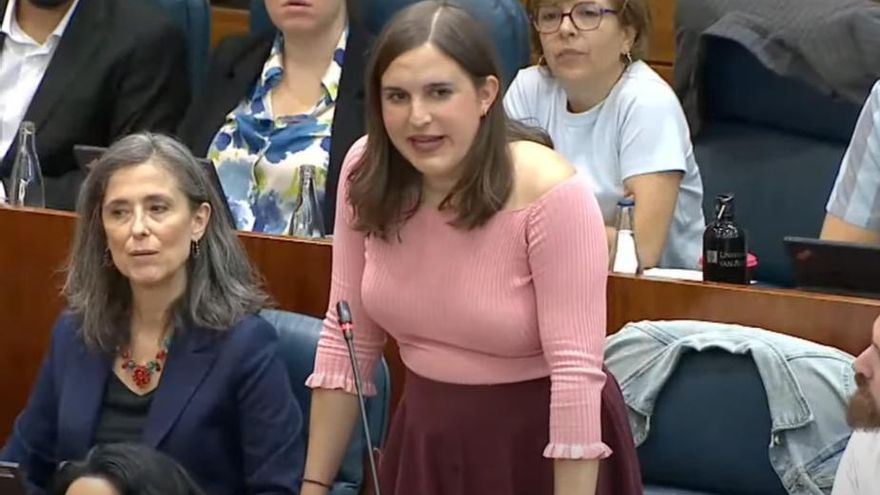 La diputada de Más Madrid, Jimena González, en la Asamblea de Madrid.