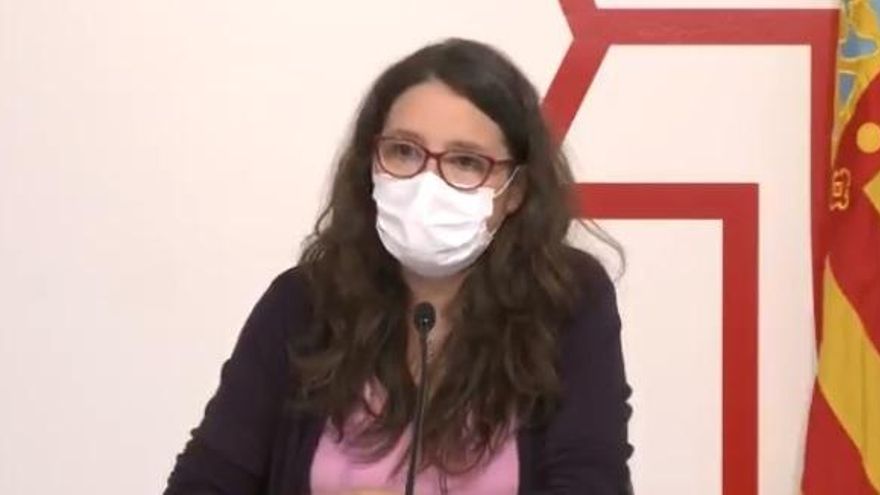 Oltra en la rueda de prensa