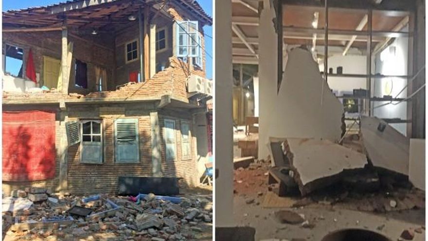 Consecuencias del terremoto en Lombok.