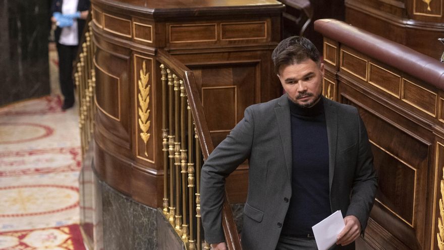 El portavoz parlamentario de ERC, Gabriel Rufián, en el Congreso
