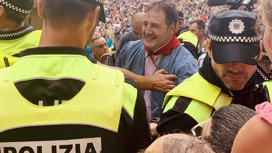 Gorka Ortiz de Urbina a su llegada a la balconada
