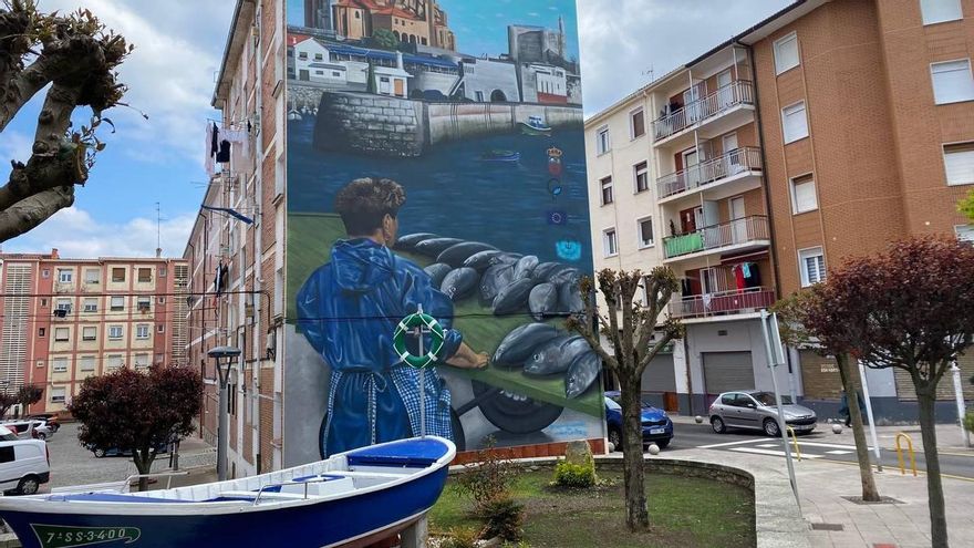 Mural de Steve Camino en Castro Urdiales.