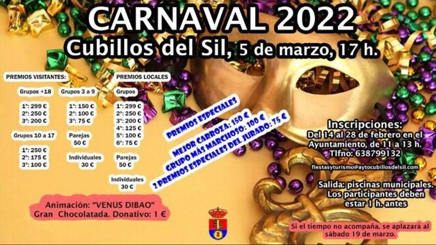 Cartel del carnaval en Cubillos del Sil de 2022