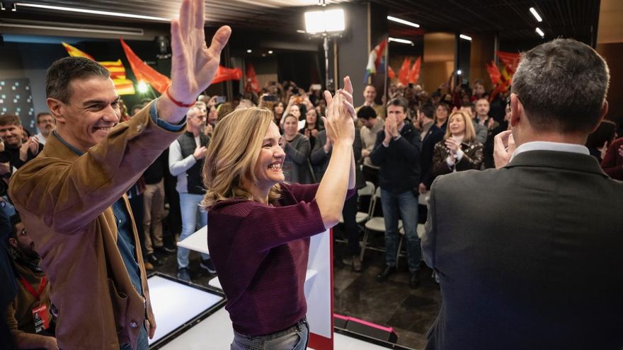Sánchez reivindica el voto al PSOE el 8F: "Aragón no necesita ni la soberbia de Azcón ni la misoginia de Abascal"