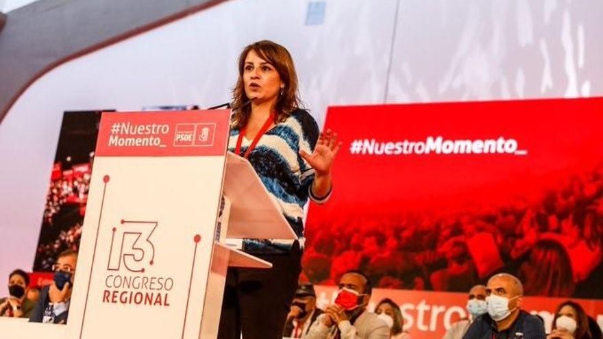 Adriana Lastra, en el Congreso Regional del PSOE de Extremadura.