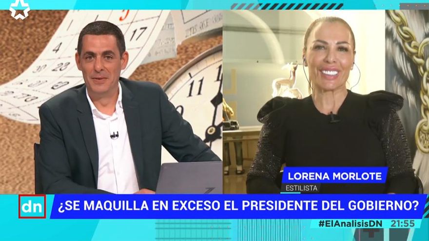 Antonio Naranjo invita a Telemadrid a la ex 'Superviviente' Lorena Morlote para hablar del maquillaje de Pedro Sánchez