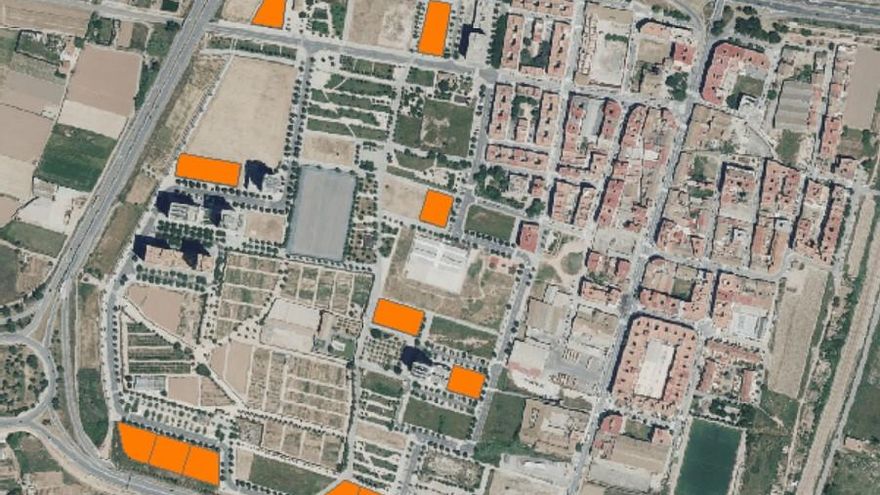 Parcelas de suelo privado disponible para construir viviendas protegidas en La Torre (València), según el visor cartográfico de la GVA.