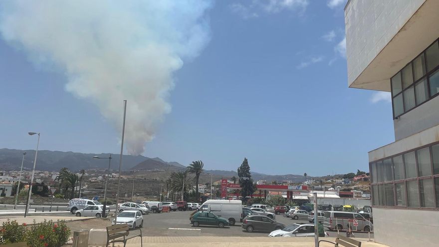 El incendio, visto desde Telde