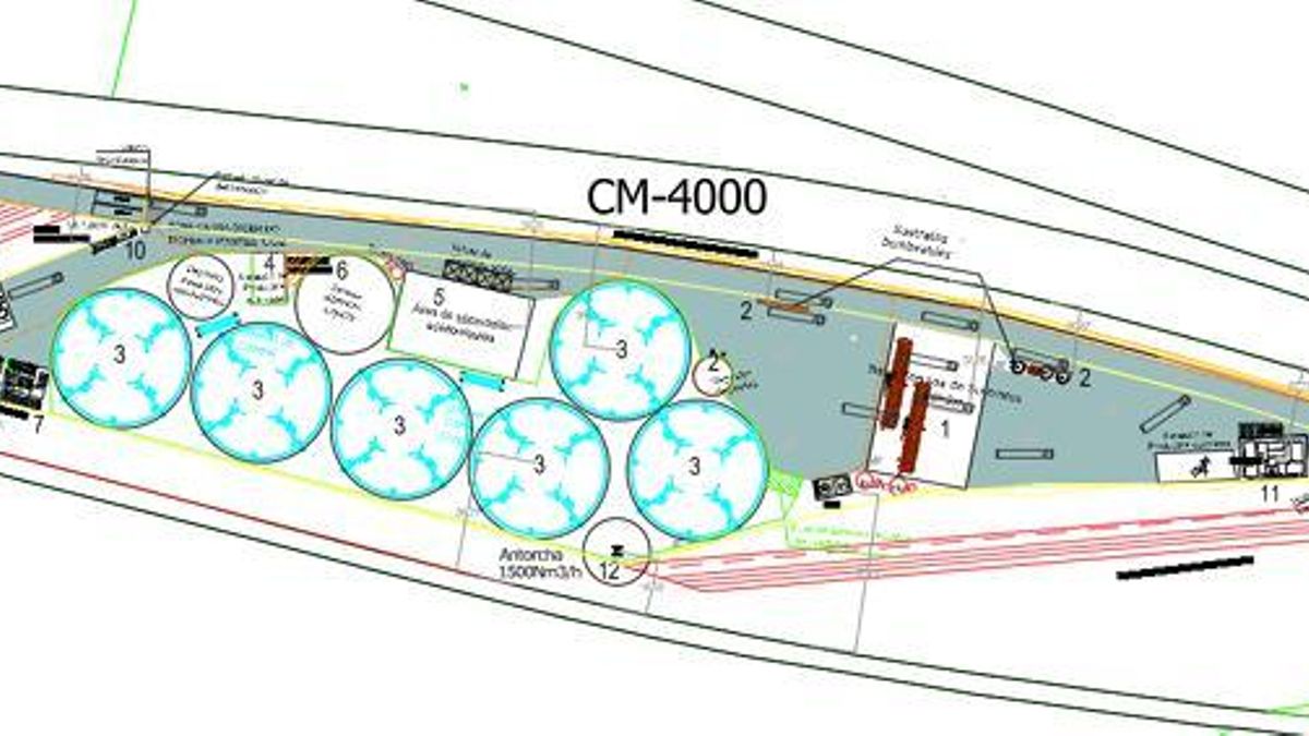 Plano de la futura planta de biometano y fertilizantes en Talavera de la Reina