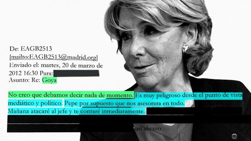 Esperanza Aguirre utilizó su cargo como presidenta de Madrid para ocultar el Goya inédito