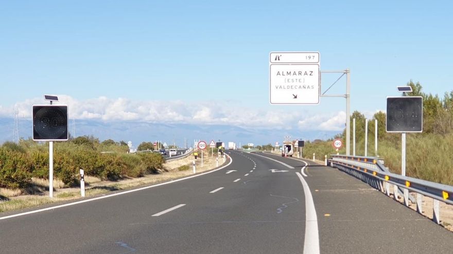 Equipos en el kilómetro 197 de la A-5 Madrid-Badajoz-Frontera portuguesa