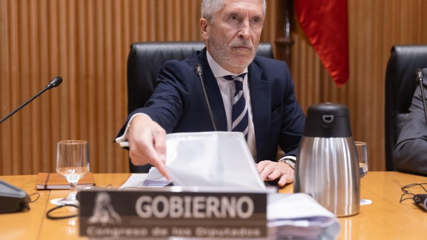 El ministro de Interior, Fernando Grande-Marlaska, durante la Comisión de Interior en el Congreso de los Diputados
