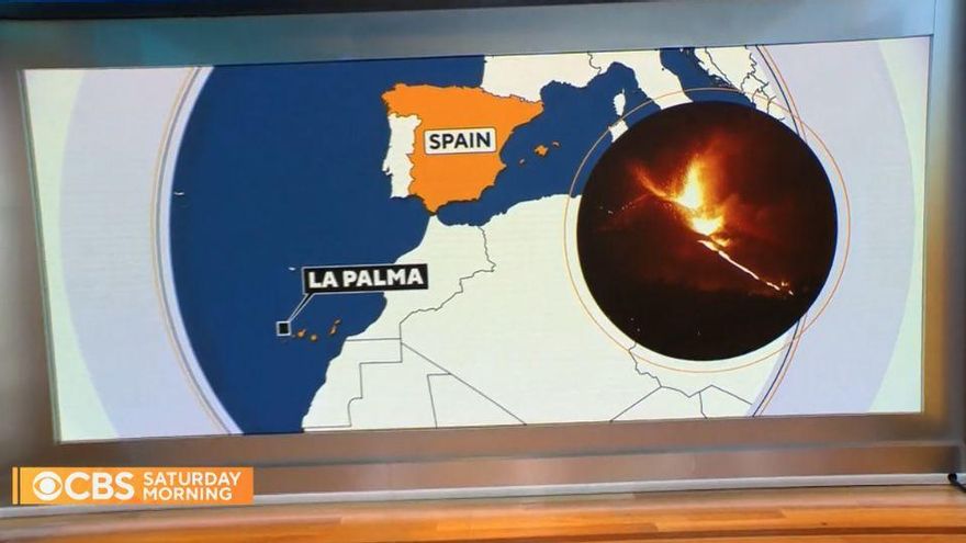 La cadena CBS ubica correctamente a La Palma después de situarla en Murcia.