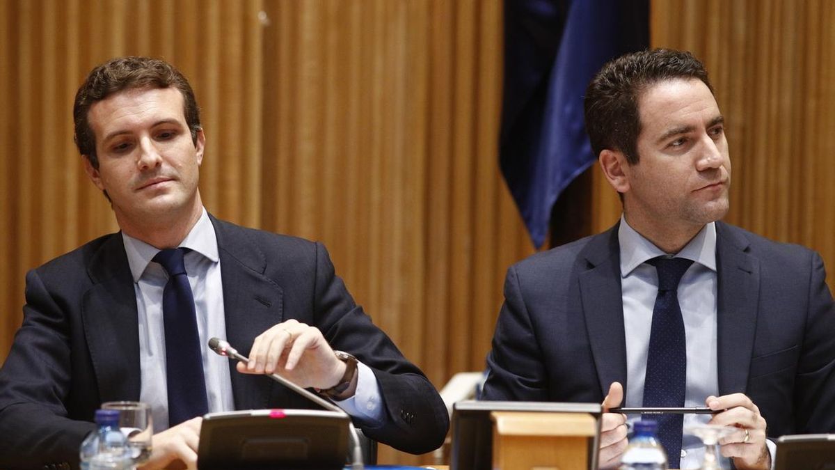 Pablo Casado y Teodoro García Egea, presidente y secretario general del Partido Popular, respectivamente