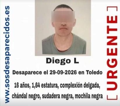 Diego L. desaparecido en Toledo desde el 29 de septiembre
