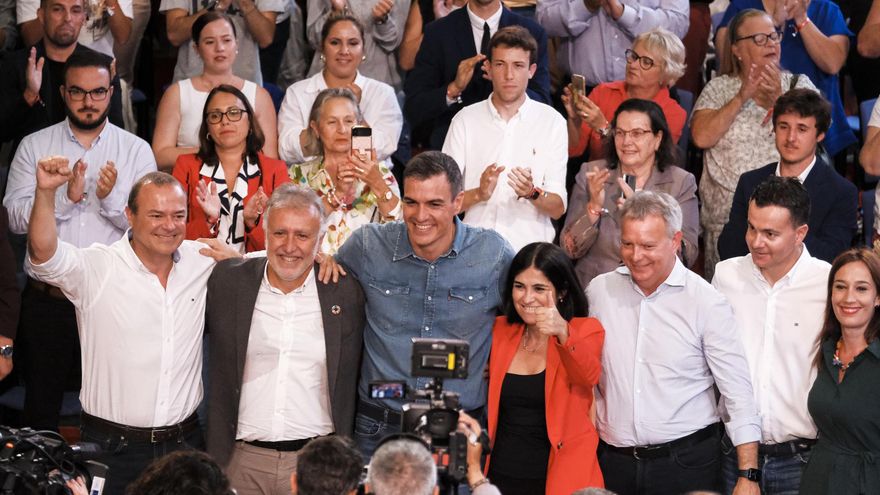 Pedro Sánchez respalda a Carolina Darias, Ángel Víctor Torres y Augusto Hidalgo como "la mejor opción" para Gran Canaria