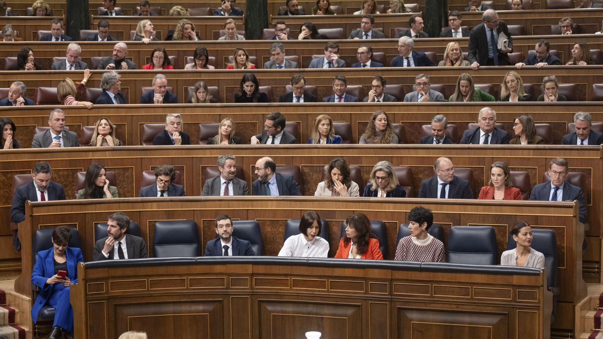 Vista del hemiciclo al inicio del debate de la proposición de ley de amnistía