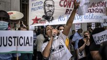 Manifestación en memoria de George Floyd en Madrid.