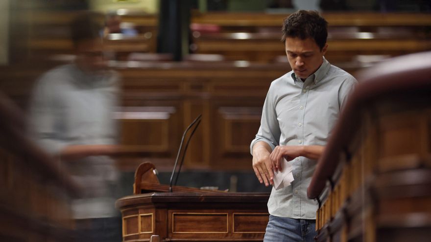 El portavoz de Más País, Íñigo Errejón, interviene en la tercera jornada de la 26 edición del Debate sobre el Estado de la Nación, en el Congreso de los Diputados.