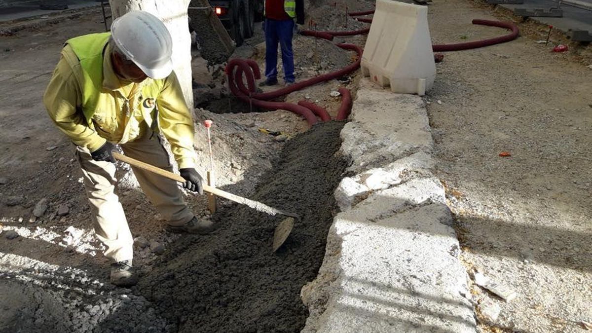 Obras en el paseo de Alfonso X el Sabio, Murcia