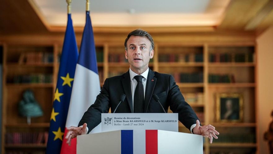 El presidente francés, Emmanuel Macron, en un acto en Berlín (Alemania).