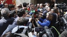 Mariano Rajoy declarando ante periodistas en una imagen de archivo.