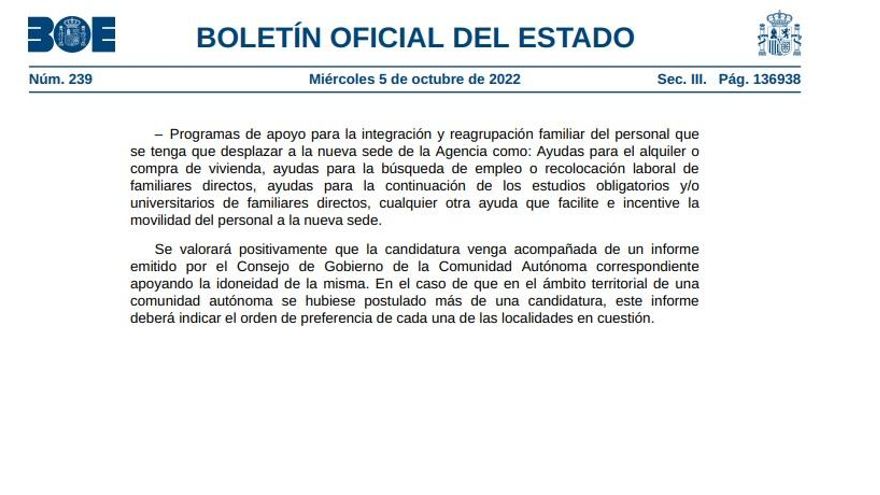 La Junta de Castilla y León incumplió las bases para albergar la Agencia Espacial al no indicar preferencias en sus candidaturas