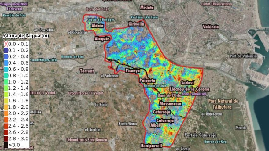 La UPV mapea la inundación de la DANA en l'Horta Sud: la catástrofe calle a calle