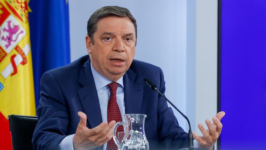 El ministro de Agricultura, Pesca y Alimentación, Luis Planas, durante la rueda de prensa posterior a la reunión del Consejo de Ministros, este martes.