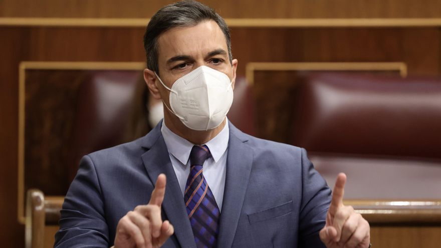 El presidente del Gobierno, Pedro Sánchez, interviene en una sesión de control, a 16 de junio de 2021, en el Congreso de los Diputados