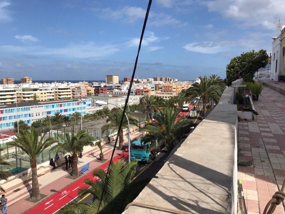 Vista superior del Paseo de Chil, donde se ha producido el derrumbe