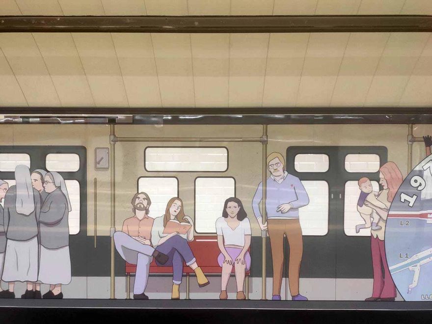 Detalle del mural. Vagón de 1979