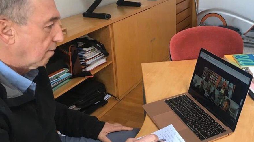 Joan Baldoví, diputado de Compromís en el Congreso, durante una videoconferencia.