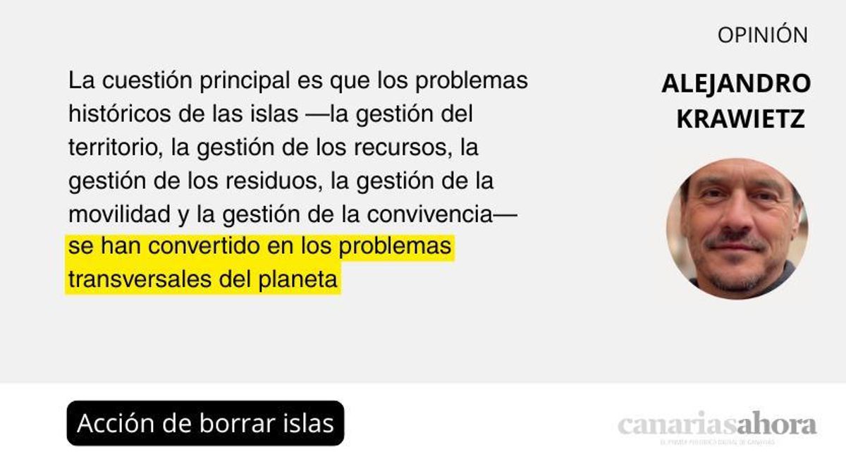 Acción de borrar islas