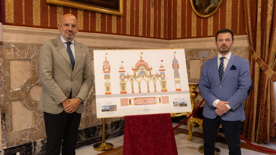 Así es la portada de la Feria de Abril 2026 de Sevilla, inspirada en el Pabellón de Portugal y el Cenador de Carlos V