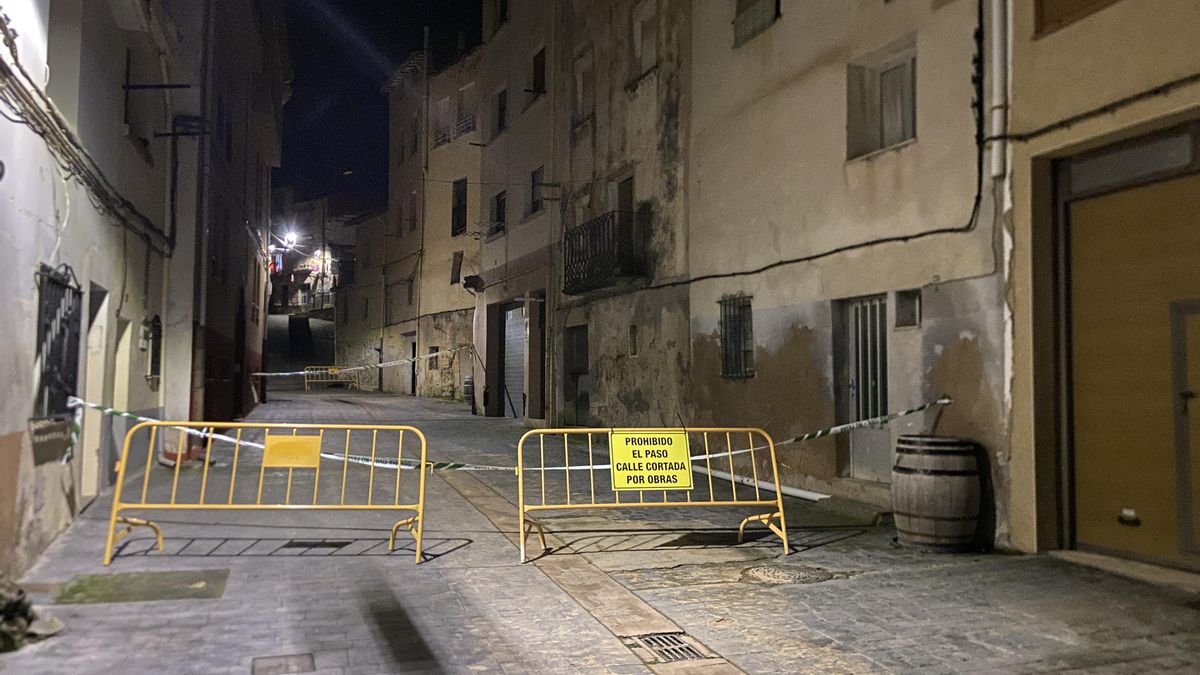 La zona afectada desde la calle el Olmo, en Cenicero