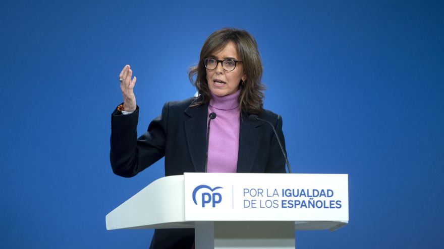 Archivo - La vicesecretaria de Organización Territorial del PP, Carmen Fúnez, durante una rueda de prensa posterior a la reunión del Comité de Dirección del Partido Popular, en la sede nacional del PP, a 27 de diciembre de 2023, en Madrid (España). Durant