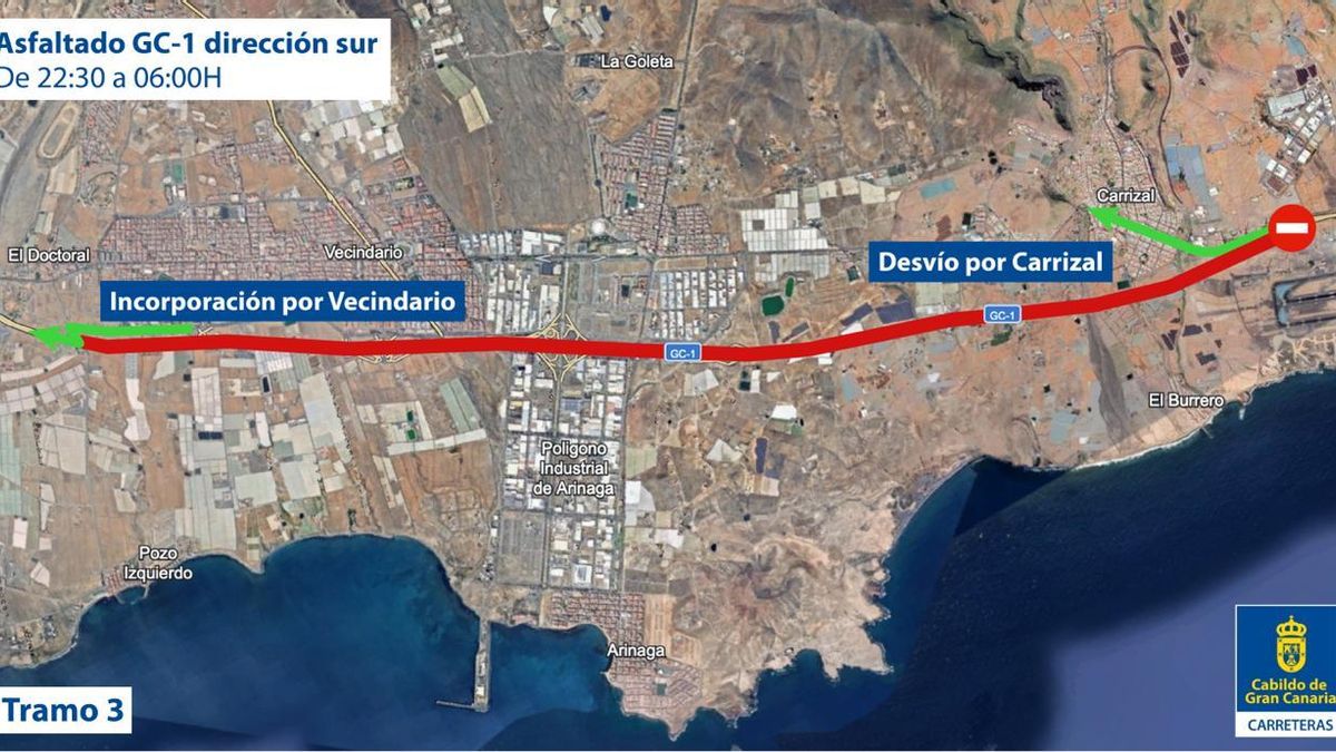 Tramo 3 del asfaltado de la GC-1