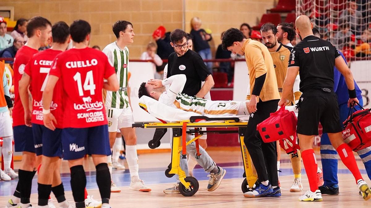 Imagen del momento de la lesión de Nacho Gómez