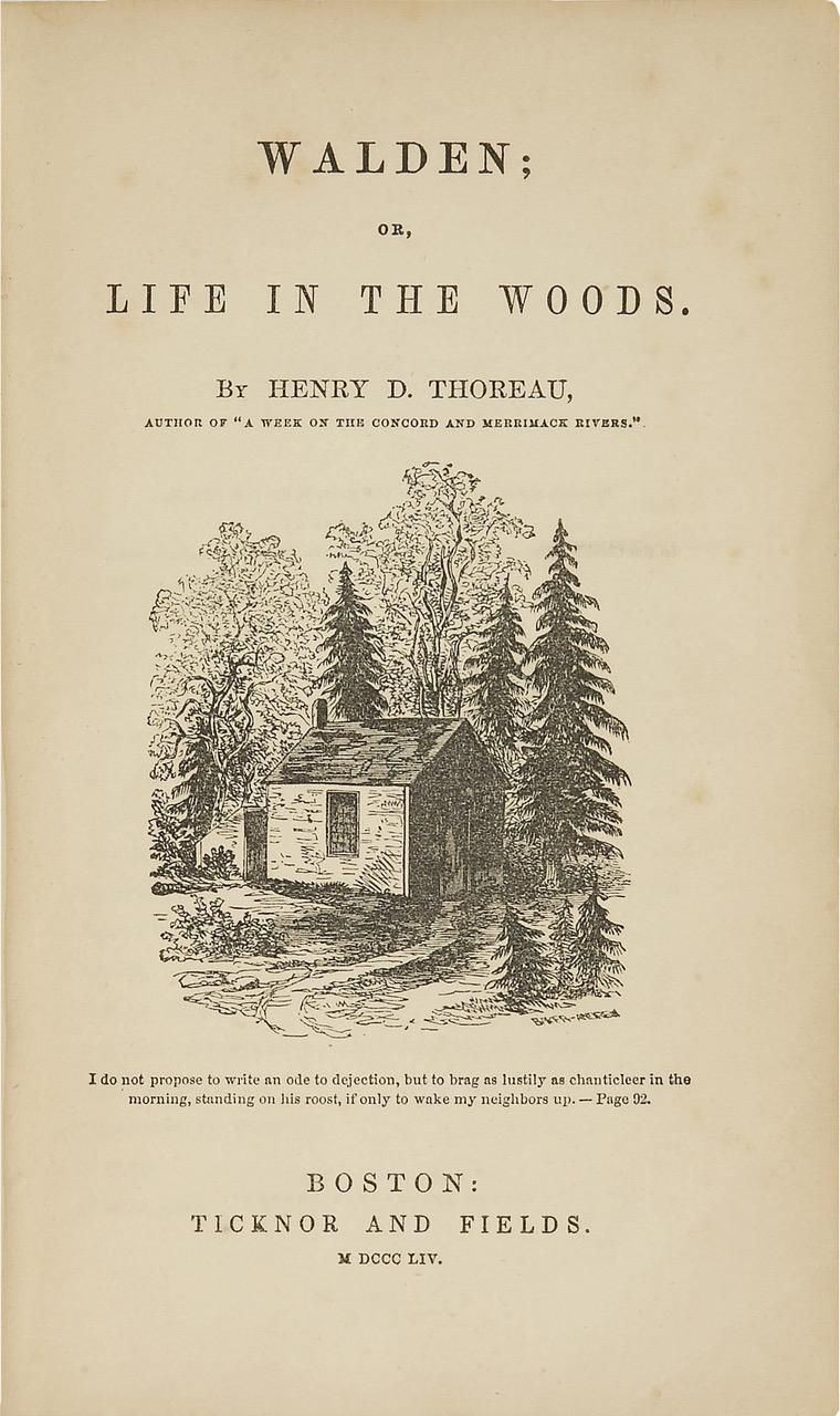 Primera edición de 'Walden, la vida en los bosques', uno de los ensayos más conocidos de Henry David Thoreau.