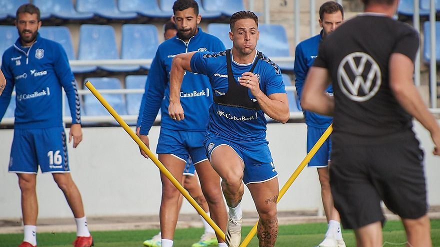Fran Sol, en el último entrenamiento blanquiazul