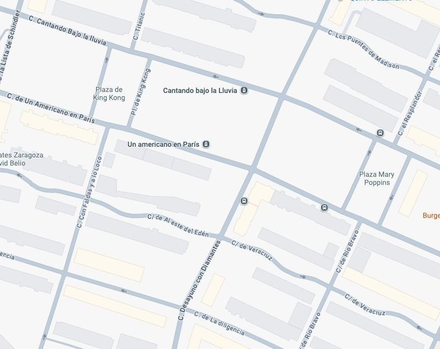 Captura de Google Maps del barrio de Valdespartera.