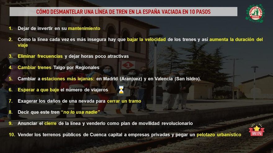 Decálogo para desmantelar una línea de tren en la España Vaciada