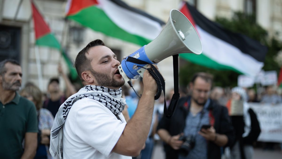 Mohammed Imad, durante una manifestación en Barcelona.